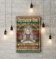 ของขวัญ December Girl The Soul Of A Witch Yoga ผ้าใบกรอบขนาด075 &amp; 15นิ้วเครื่องตกแต่งฝาผนังศิลปะบนผืนผ้าใบสำหรับติดกำแพงกำหนดขนาดได้เอง