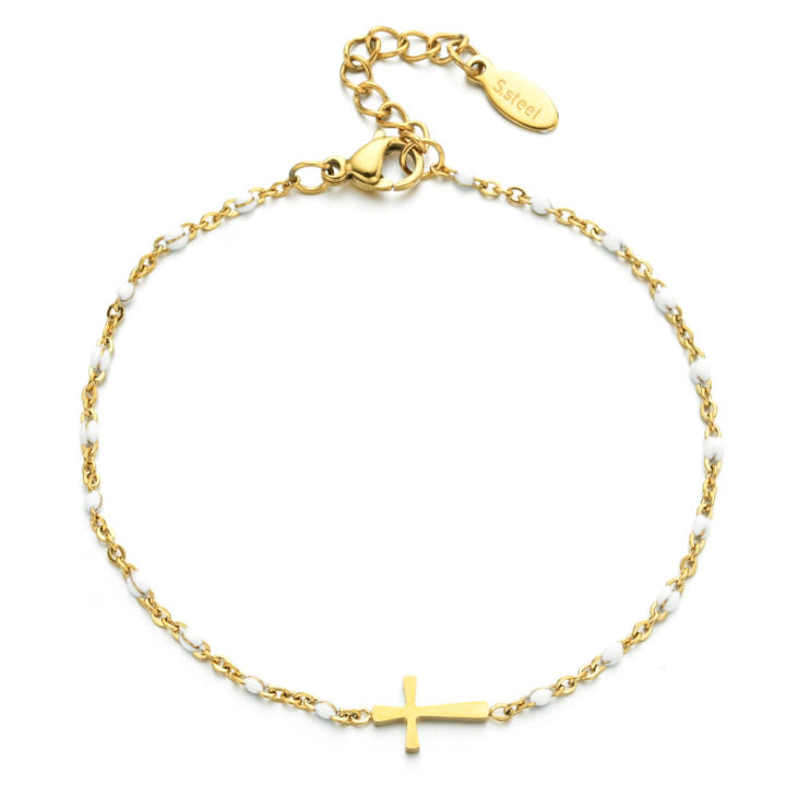 18cm-length-gift-new-women-jewelry-gold-layer-cross-bracelet-chain