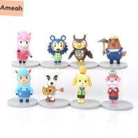 AMEAH ของเล่นเด็ก8ชิ้น/เซ็ต Tom Nook Isabelle ของประดับโต๊ะทำงานหุ่นแอคชั่น K.K สัตว์ข้ามชุดฟิกเกอร์แอคชั่นหุ่นจำลองตัวการ์ตูนของเล่นโมเดล S ของเล่นโมเดล