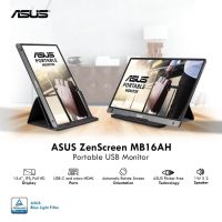 ASUS ZenScreen MB16AH (Black) Portable USB Monitor- 15.6 inch, IPS, Full HD, USB Type-C, Micro-HDMI, Eyes Care