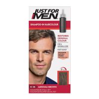 Just For Men Shampoo In HairColour Easy&amp;Fast H-35 Medium Brown 66ml. แชมพูเปลี่ยนสีผมสำหรับผู้ชาย สินค้านำเข้าจากสหรัฐอเมริกา สีน้ำตาลปานกลาง