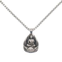 ZZOOI Unisex 316L Stainless Steel Buddha Pendant Free Chain Newest