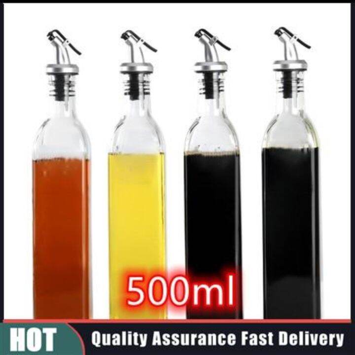 【Promotional price】 500ml Condiments Bottle Dispenser Glass Oil Bottle