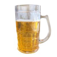 Novelty Beer Glass Double-layer Glass Beer Mug Funny Fake Beer In Mug Great For Home Staging Fake Drink Beer Lover Gift For Men Women enhanced