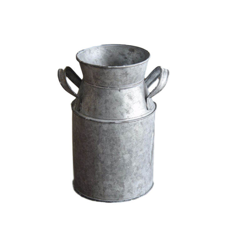 Galvanized Planter Bucket Rustic Vase Farmhouse Vase Metal Buckets for