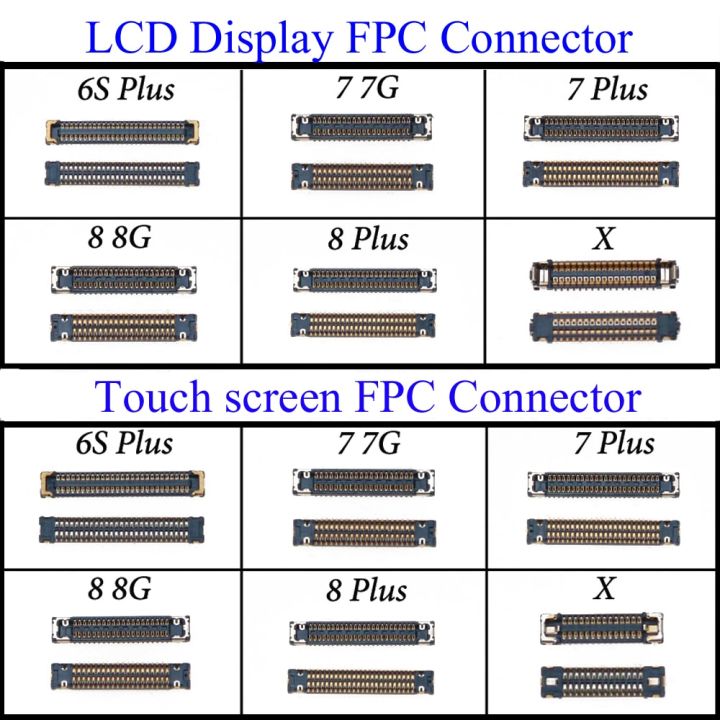 คอนเนคเตอร์ Fpc สำหรับ Iphone 6s Plus 7 7G 7Plus 8G 8Plus 8Plus X ดิจิไทเซอร์จอแอลซีดี/หน้าจอสัมผัสแสดงบนพอร์ตเมนบอร์ดลอจิกบอร์ด