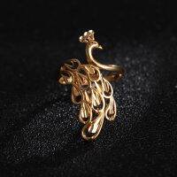 【YF】﹊  Gold Color Filled Big Peacock Womans Wedding Statement New Fashion Jewelry