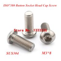 ㍿▫♙ 1000pcs M3x8 Button Hex Socket Head Cap Screw ISO7380 Pan/Round head Bolts 304 stainless steel screws