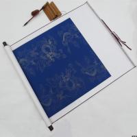 เลื่อนแขวนลายมังกรเลื่อนลายทิเบต Wannian Quan Ling Blue Calligraphy Shraft Blue Stone Wannian Blank Shraft Blue