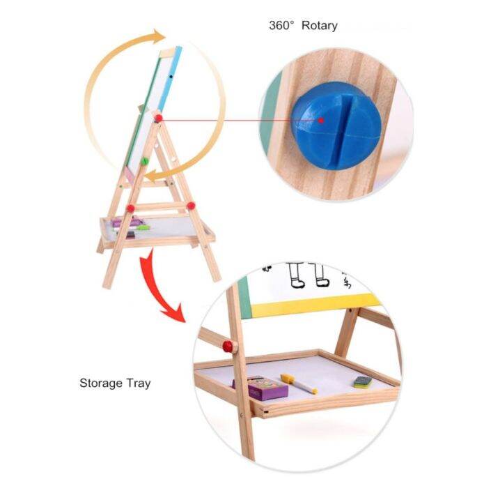 กระดานวาดภาพ-กระดานวาดรูป-2-ด้าน-กระดานเด็กเล่น-กระดานไม้เด็ก-กระดานไวท์บอร์ด-kids-drawing-board-2in1-abele