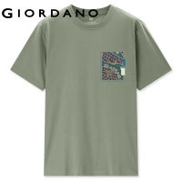 GIORDANO Men Huangshouyi Sereies T-Shirts Simple Fashion Print Tee Crewneck Short Sleeve Summer Cotton Casual Tshirts 91093130