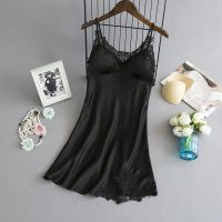 Women Sexy Nightwear Lace Nightgowns Patchwork Camisola Nightdress Clothes Lingerie Nighty Wedding Silk Dress Sleep Wear пижама