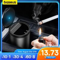 hot！【DT】♘▼  Baseus Car Ashtray Aluminum Alloy Ash Tray Cars Cup Holder Accessories