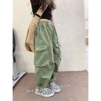 [COD] Girls overalls spring and autumn 2023 new national tide brand foreign style fried hip-hop childrens elastic wide-leg