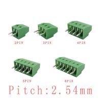 5/10PCS Straight Pin 2.54mm 0.1 quot; Pitch 2P 3P 4P 5P 6Pin PCB Screw Terminal Blocks Connector 150V 6A for 26 18AWG Cable Green