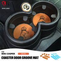 PU Cup Coaster Mats Sticker For Mini Cooper R55 R56 Car Cover Mats Bulldog Door groove Car Stickers Decoration Car Accessories