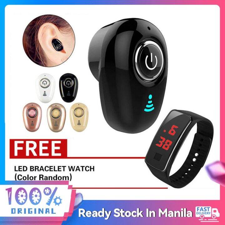 Free Led Watch Original S650 Mini Invisible Ture Wireless Earphone Noise Cancelling Stereo 5284