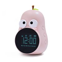 Alarm Clock for Kids Cute Pear Design, Snooze, Triple Alarms, 5 Ringtones- Digital Wake Up Clock Rechargeable