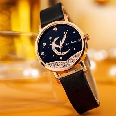 【July】 Foreign trade hot style simple watch student belt Mori quartz moon Korean ladies