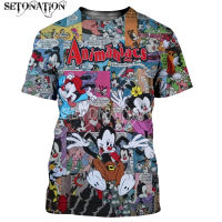 2023 newanimaniacs ใหม่2021เมนูผู้หญิง3D ที่มีคุณภาพสูงพิมพ์เสื้อยืดเสื้อยืดสตรีด้านบน. ดรอปชิป