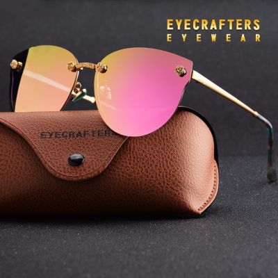 New Women Polarized Sunglasses Brand Designer Ladies Retro Cat Eye Sun Glasses Female Fashion Mirrored Eyewear Shades  Purple Cycling Sunglasses