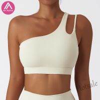 【hot sale】☃ C04 Air active Designed Yoga Bra Fashion Inclined Shoulder Strap Sports Bra