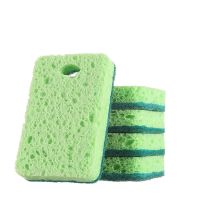 【CW】 Wood Pulp Sponge Dishwashing Block Sided Cleaning Cotton 2 Pcs