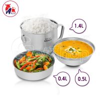 MUM หม้อสแตนเลส Worthbuy รุ่น A30062    (สแตนเลส 304)  พร้อมชุดช้อนตะเกียบ หม้อต้ม  หม้อหู