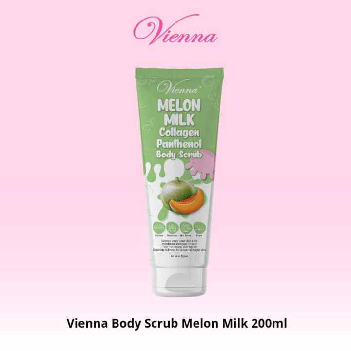 Vienna Body Scrub Melon Milk Collagen Panthenol 200ml Lazada Indonesia