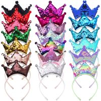 【YF】 Girl Sequins Princess Headband Hairband Wedding Crown Hair Hoop Cute Accessories For Christmas Gift Daily Party Decoration