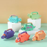 6pcs Dinosaur Cookie Box Baby Shower Cartoon Candy Box Treat Kids Dinosaur Birthday Paper Boxes For Packaging Gift Box Gift Wrapping  Bags