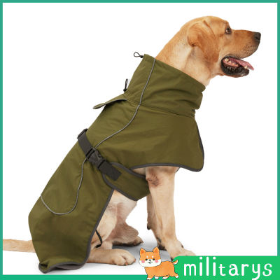 เสื้อโค้ทสัตว์เลี้ยงสุนัขอบอุ่นพร้อมสายรัดสะท้อนแสง,เครื่องแต่งกายจั๊มสูทหนากันลมกันน้ำปรับได้