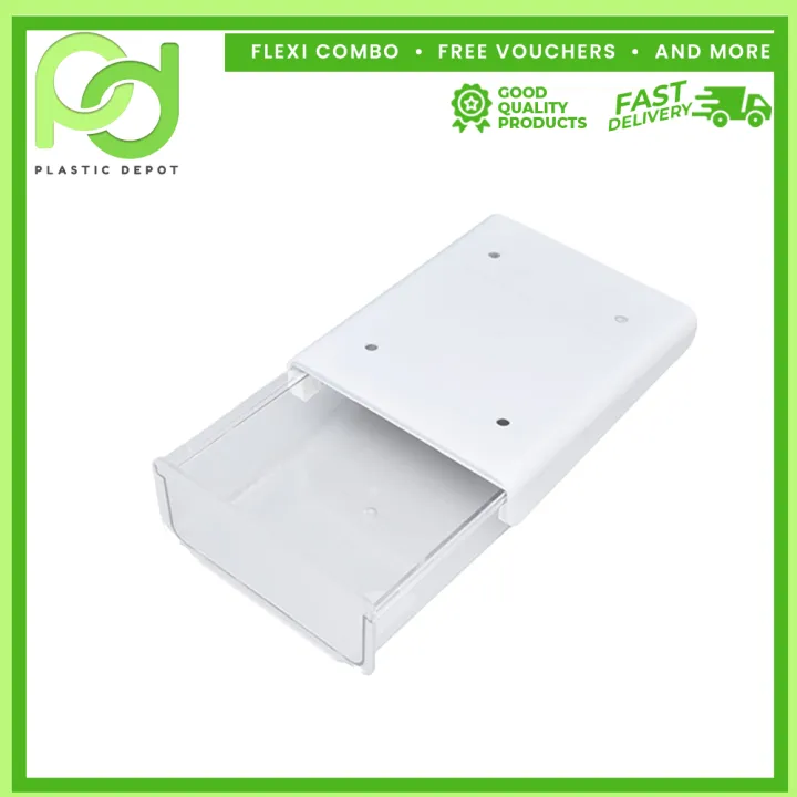 Plastic Depot Self Adhesive Under Desk Drawer Office Storage Box Table