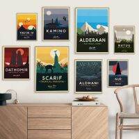 Retro Planet Star Galaxy บทคัดย่อ Landscape ภาพวาดผ้าใบ,Modern Room Home Decor,โปสเตอร์ภาพยนตร์ที่ไม่ซ้ำกันและพิมพ์