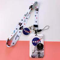 Creative NASA Miniบัตรประจำตัวผู้ถือLanyardและพวงกุญแจCasualบัตรเครดิตเสียบการ์ดแบบบางเคสใส่บัตรธนาคารOrganizerกระเป๋าสตางค์สำหรับนักเรียน2ช่องเสียบการ์ดสำหรับCampusอาหารบัตรรถบัสบัตร