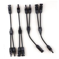 【YF】 1 Pair 2 in adapter Solar Panel Adaptor Cable connector Y type three way plug Parallel connection of plate assembly