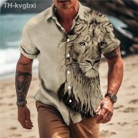 ▨☸∋ 2022 Hawaiian Shirt Men 3d Print And Tiger Pattern Short Sleeve Loose Breathable Top 5xl