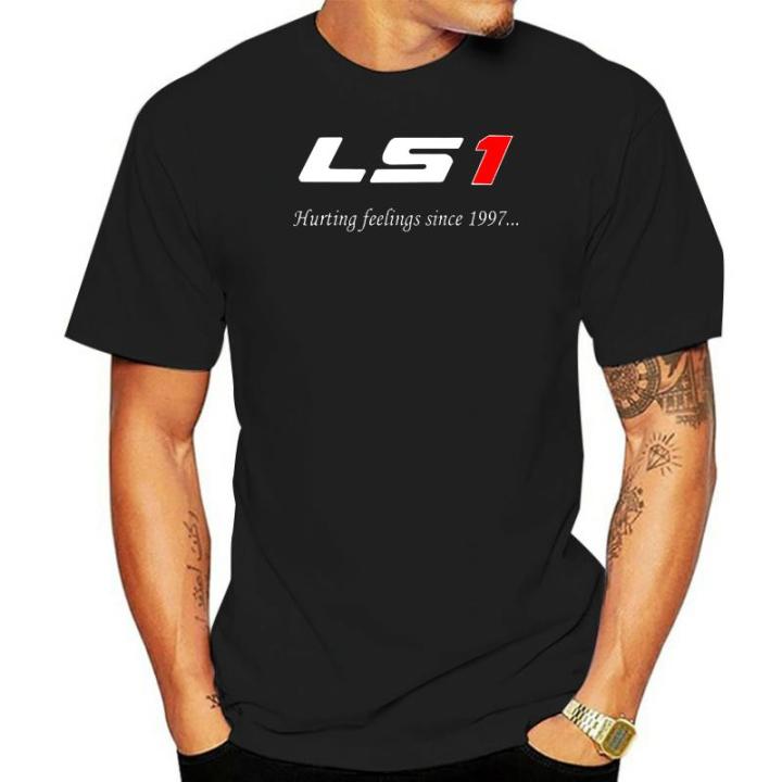 ls1-est-1997ทำร้ายความรู้สึกตั้งแต่โลโก้เสื้อยืดสีดำ