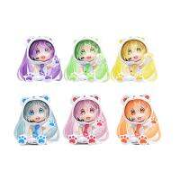 Toystoreshop 6ชิ้นอะนิเมะ Hatsune Miku Mini Q Posket หุ่นพีวีซีรูปแบบนักร้องชุดสะสมรูปปั้นมังงะของเล่นในบ้านของขวัญตกแต่งที่น่ารัก