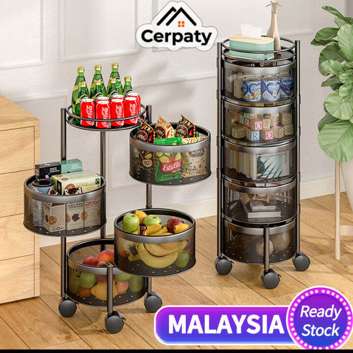Stainless Steel Kitchen Rack Trolley Multilayer Fruit Vegetable