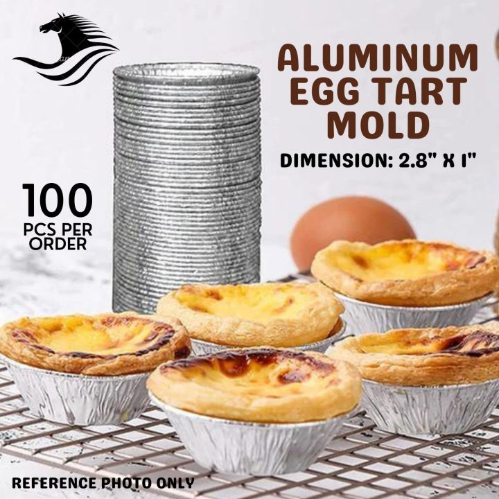 100PCs Disposable Aluminum Foil Baking Cups Egg Tart Pan Cupcake