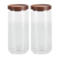 Sealed Jar Storage Tank with Lid 1 Litre [2 X 1000 Ml] - Elegant Glass Container with Lid Set