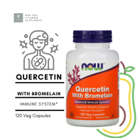 [ เควอซิติน ] Now Foods, Quercetin with Bromelain x 120 แคปซูล (Veg Capsules)