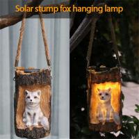 Led Solar Light Outdoor Tree Stump Small Animal Hanging Chandelier Garden Landscape Decorative Yard Light Halloween Decoration