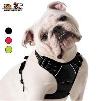 SUPREPET Dog Harness Reflective No Pull Puppy Vest Nylon Adjustable French Bulldog Harness for Large Medium Dog Pet Supplies Collars