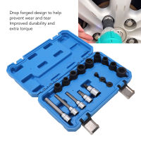 17PCS ไดรฟ์ซ็อกเก็ต Pentagonal Socket Drop Forged Portable Fit for 1/4in Drive 9mmx20mm Short Sockets