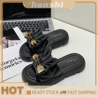 hanshi [2023 new HOT FASHION] lazlook รองเท้าแตะชายหาดเปิดหูกระต่ายแบบเรียบเกาหลีสำหรับผู้หญิงรองเท้าแตะชายหาดไม่ลื่น