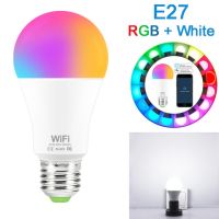 【✲High Quality✲】 lg9j5o Mall หลอดไฟไฟอัจฉริยะควบคุมผ่านไวไฟ15W Rgb สีขาวมหัศจรรย์หรี่แสงได้นำ E27 B22หลอดไฟ Wifi เข้ากันได้กับ Amazon Alexa Google Home