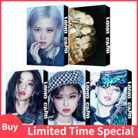 จัดส่งรวดเร็วชุดการ์ด Lomo Kpop สีดำและสีชมพู30cs เด็กสาวน่ารัก Jisoo Jennie Lisa Rose Photocards 88x56mm