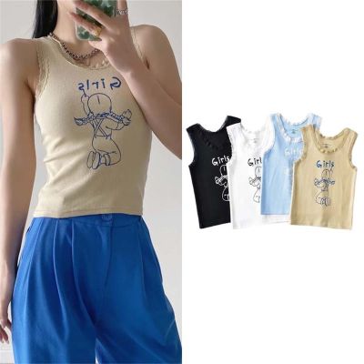 [Cos imitation] Brandy Tank Top ผู้หญิงสลิงเสื้อฤดูร้อนใหม่เซ็กซี่ Top Elastic Lace Slim เสื้อกั๊ก Sexi สวมใส่ด้านในหญิงพิมพ์ลูกไม้ Tank Crop Tops